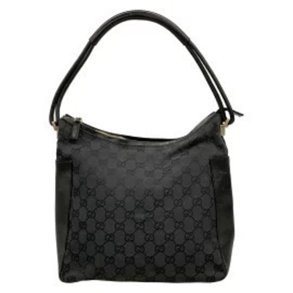 Gucci GG Handbag Black x Dark Gray Leather
